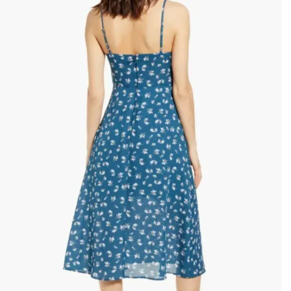 Row A Shirred Bustier Bodice Midi Sundress - Picture 3 of 6